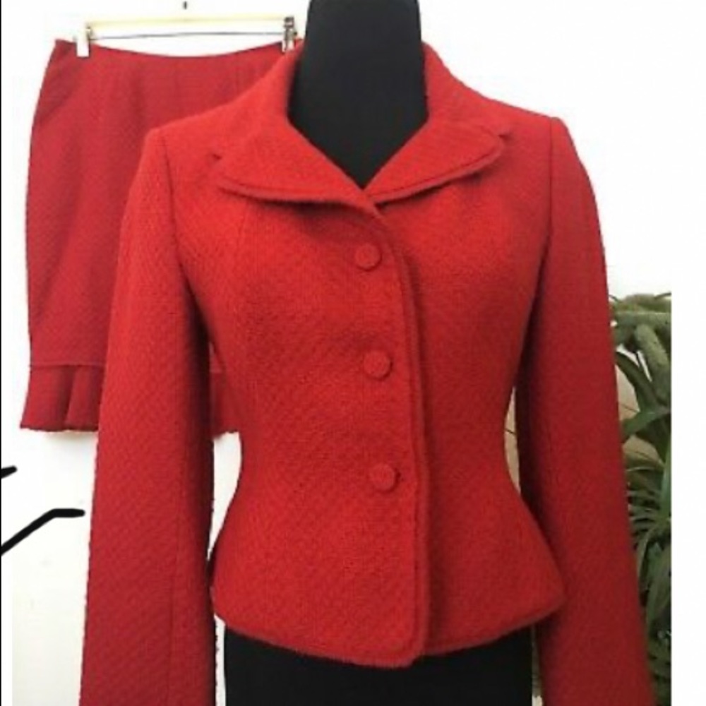 Nipon Boutique Red Wool lined Suit